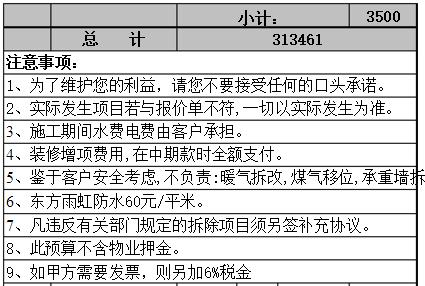 深圳裝修公司報(bào)價(jià)清單